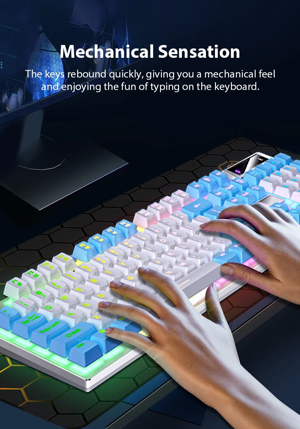 Cool Wired Gaming Keyboard with RGB light