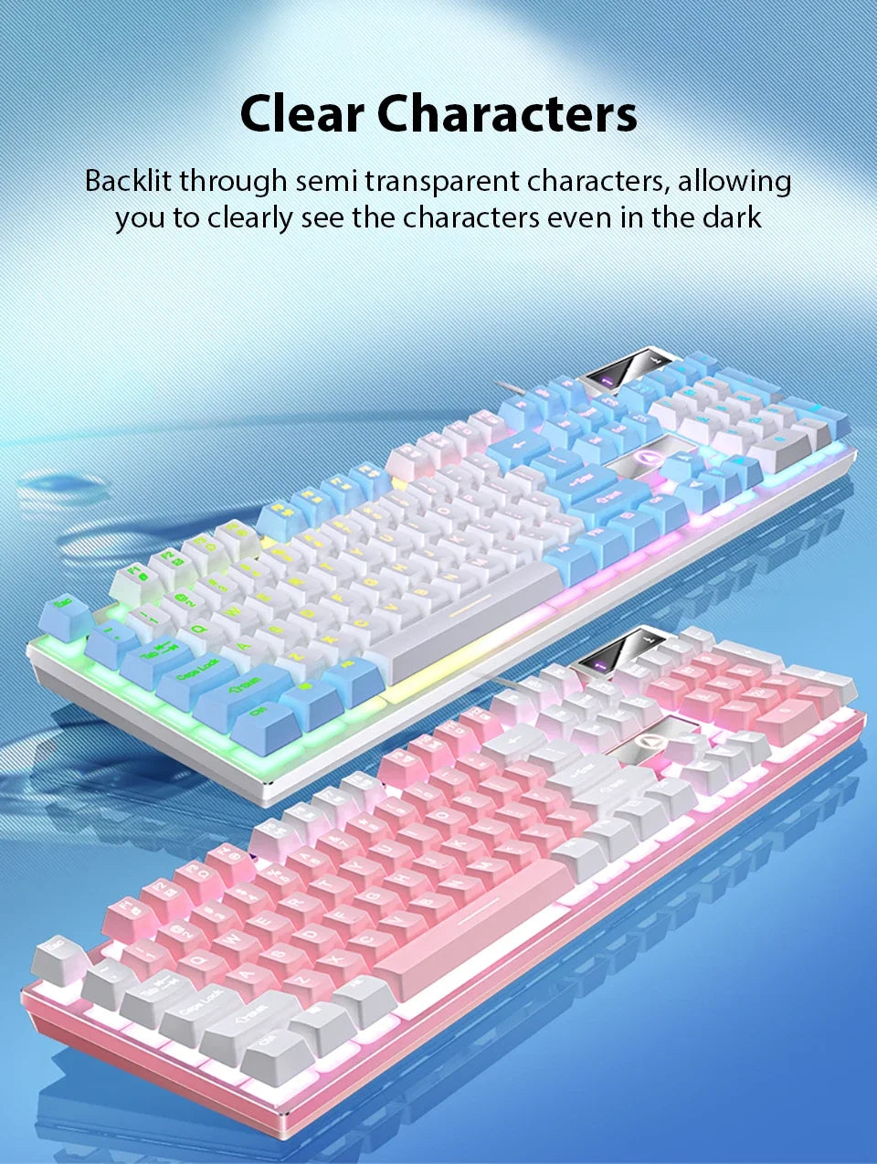 Cool Wired Gaming Keyboard with RGB light